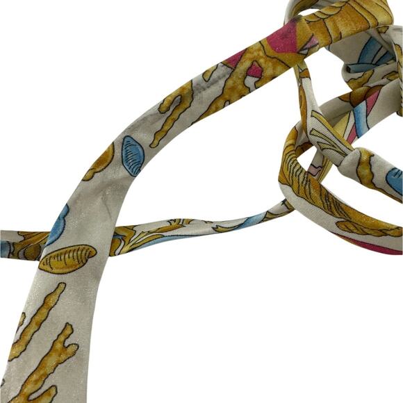 VERSACE Women's Eggshell Multicolor Baroque Print Bikini Top Size 3 Medium - Picture 10 of 14